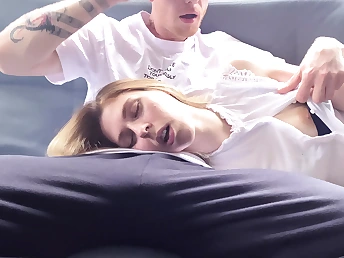 Step-mom's facehole filled with jizz by naughty stepson