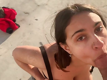 Public Face boning big-titted Indian in Malibu and guzzles spunk — IG: @haileyrose.baby