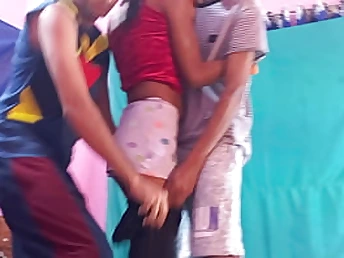 Christmas Pulverize-Festival 2 fellows and one jaw-tearing off young Bengali Fucky-Fucky gonzo porno