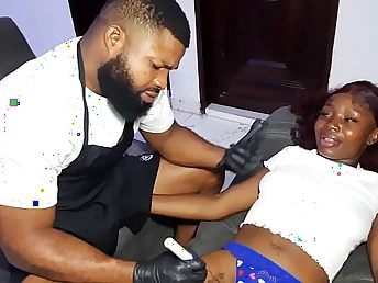 Gray & Krissyjoh's Giant Boners Torn up My Crumpet Client after Tattooing The brush Arse and Twat Realm