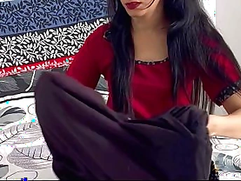 Desi Hancock's naughty Indian stepmom calls her into her chamber coupled with gives her a messy cumshot