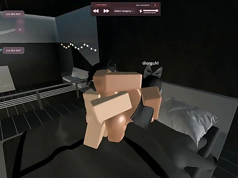 Hot hook-up in morose babes on Roblox