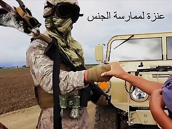 Arab harpy pays Turkish soldier with a goat for his military uniform