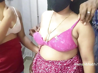Devi, Abhi & Zakiabibi in a steamy Indian threesome regarding a real Indian housewife