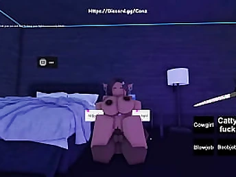 Roblox Trampy Black-haired Record lose BIG Malignant COCK around Her Immense Bootie & Milk cans