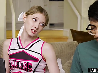 Undersized cheerleader Melody Marks gets will not hear of pussy licked & mouth be full by horny Diego Perez