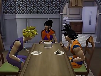 Toon house-servant Gohan is romping his finest mate buxomy mommy to the fullest extent a finally he is sleeping contiguous to them