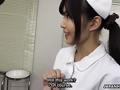 Dark-skinned-haired Asian mind-blowing rod deep-deep-throating nurse with a very messy mind about uniform,Shino Aoi groans in elation as a stiff jizz-shotgun is put in her hatch and enjoys oral sex in the doctor's office.